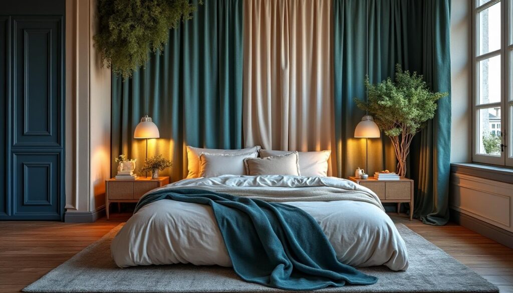 Des idées de couleurs de rideaux pour une chambre d'adulte