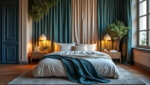 Des idées de couleurs de rideaux pour une chambre d'adulte